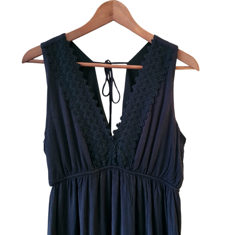 No Coment Bohemian Black Sleeveless Tiered Dress NWT - Picture 2 of 12
